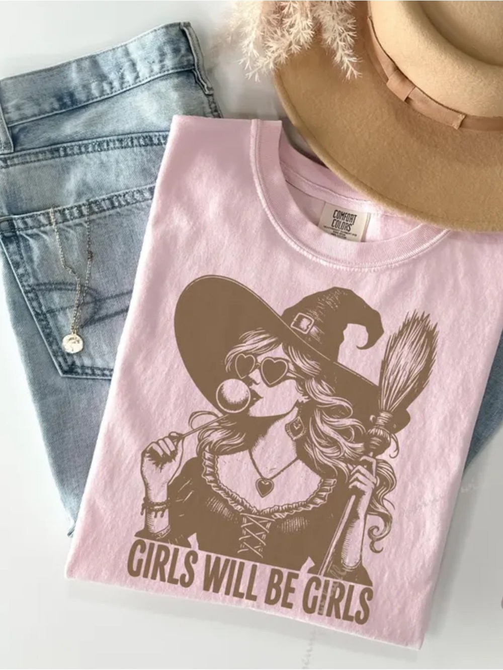 Comfort Colors Girls Will Be Girls Blossoms Graphic Tee